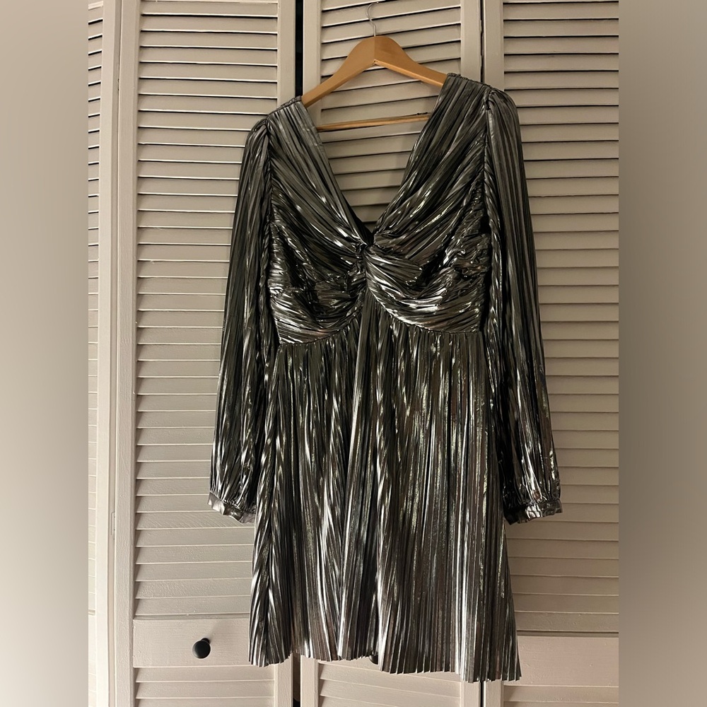 Bleated Silver/Metallic Party Dress